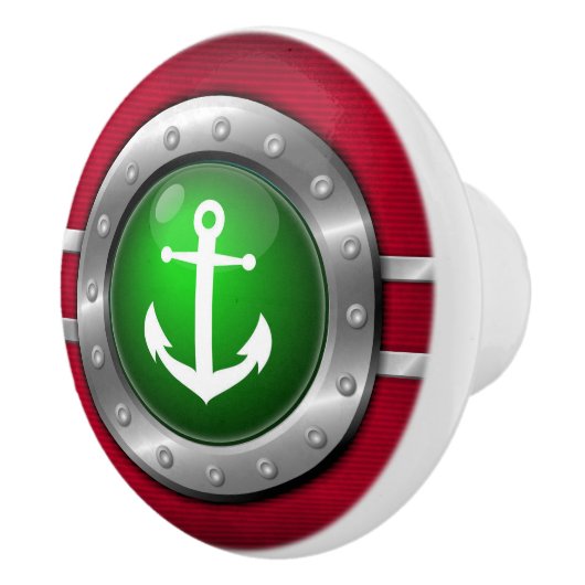 Nautische Porthole-Schubknöpfe Keramikknauf (Rechts)