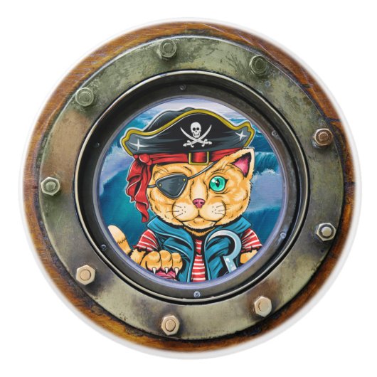 Nautische Porthole-Schubknöpfe Keramikknauf (Vorderseite)