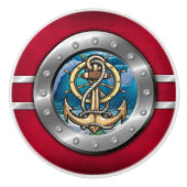 Nautische Porthole-Schubknöpfe Keramikknauf (Vorderseite)