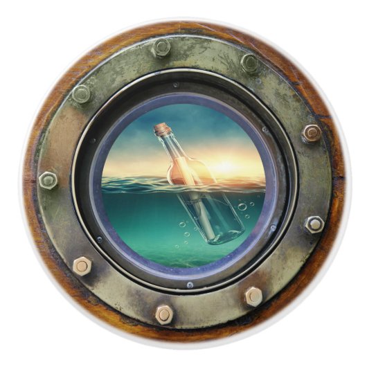Nautische Porthole-Schubknöpfe Keramikknauf (Vorderseite)