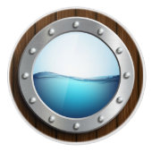 Nautische Porthole-Schubknöpfe Keramikknauf (Vorderseite)