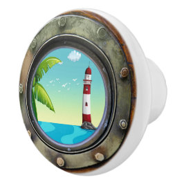 Nautische Porthole-Schubknöpfe Keramikknauf