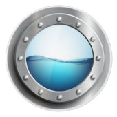 Nautische Porthole-Schubknöpfe Keramikknauf (Vorderseite)