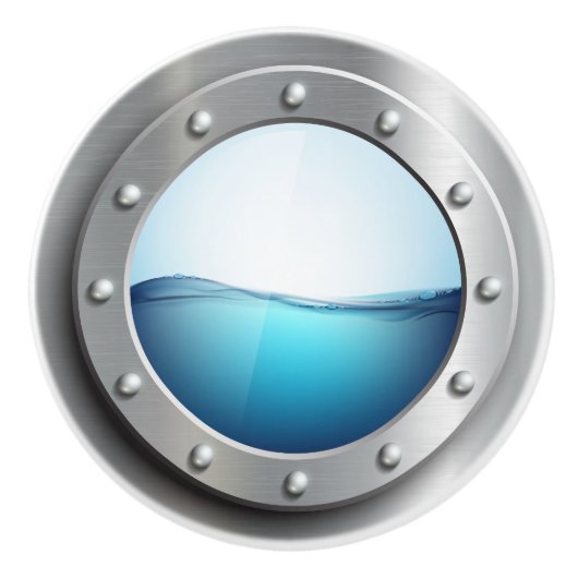 Nautische Porthole-Schubknöpfe Keramikknauf (Vorderseite)