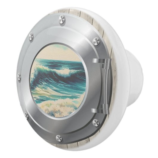 Nautische Porthole-Schubknöpfe Keramikknauf (Rechts)