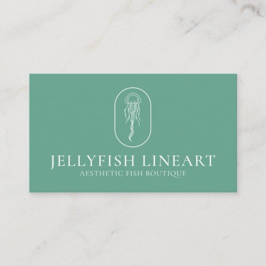 Nautische Quallen im grünen Ozean Visitenkarte (Vorderseite)