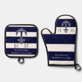 Nautische Rezept Keepake Template hinzufügen Foto  Ofenhandschuh & Topflappen-Set (Vorderseite)