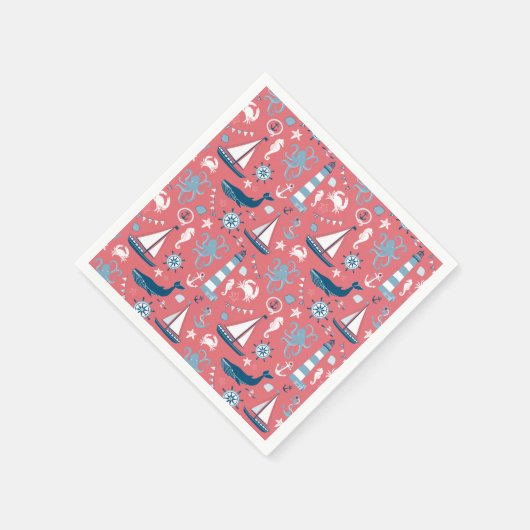 Nautische Rose Serviette (Ecke)