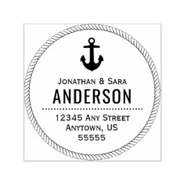 Nautische Rücksendeadresse und Anker Permastempel