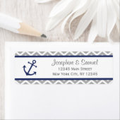 Nautische Rücksendeadressen-Aufkleber Zickzack Blu (Insitu)