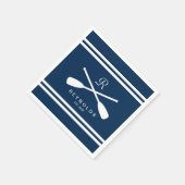 Nautische Ruderohren, blaue und weiße Hochzeit Serviette (Ecke)