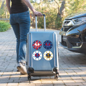 Nautische Runden 14 x 14 Aufkleber (Koffer Insitu)