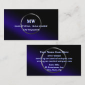 Nautische Salvage Antiques, Silberring-Logo Visitenkarte (Vorne/Hinten)