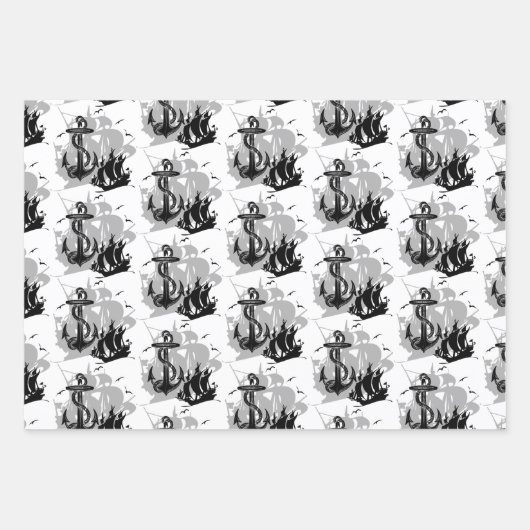 Nautische Sammlung von Schiffen und Ankern Geschenkpapier Set (Vorderseite 3)
