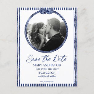 Nautische Save the Date-Karte an der Küste Ankündigungspostkarte