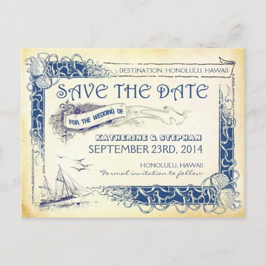 nautische Save-the-Date POSTKARTEN (Vorderseite)