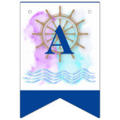 Nautische (Schiffrad) Birthday Bunting Flags Wimpelkette (Dritte Fahne)