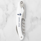 Nautische Schiffsname Navy Blue Anchor Party Custo Kellnermesser (Rückseite)