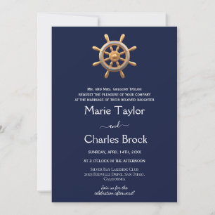 Nautische Schiffsruder-Hochzeitseinladung Einladung