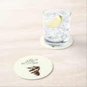 Nautische Schmetterlinge unter der Muschel Runder Pappuntersetzer (Vor Ort)