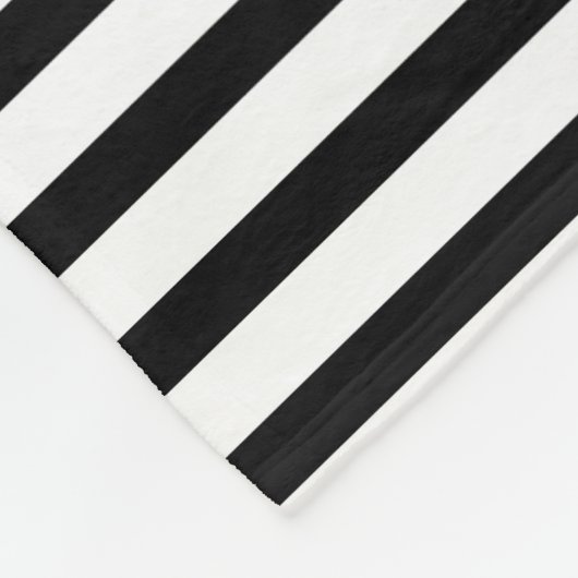 Nautische Schwarz-weiße Streifen und schwarzer Ank Fleecedecke (Ecke)