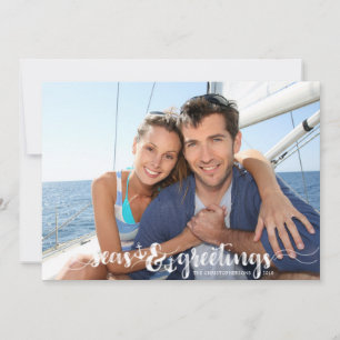 Nautische SEAsons Grüße   Anker   Zwei+Foto Feiertagskarte