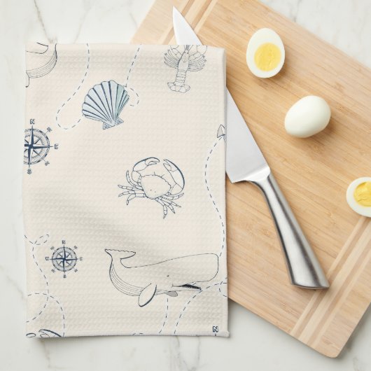 Nautische See Handtuch (Viertel Falte)