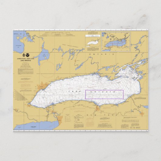 Nautische Seekarte des Ontario Postkarte (Vorderseite)