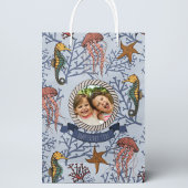 Nautische Seepferd Jellyfish Starfish & Coral Blue Mittlere Geschenktüte