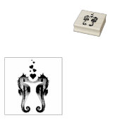 Nautische Seepferde küssen Herzen Seepferd Gummistempel (Stempel)