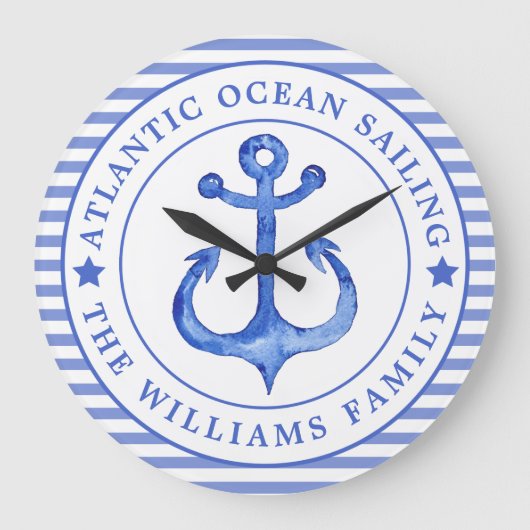Nautische Seeschifffahrt Personalisiert Große Wanduhr (Vorderseite)