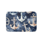 Nautische Seestelle der Wasserfarbe Badematte (Vorderseite)