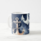 Nautische Seestelle der Wasserfarbe Kaffeetasse (Vorderseite Links)