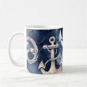 Nautische Seestelle der Wasserfarbe Kaffeetasse (Links)