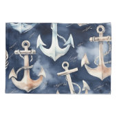 Nautische Seestelle der Wasserfarbe Kissenbezug (Rückseite)