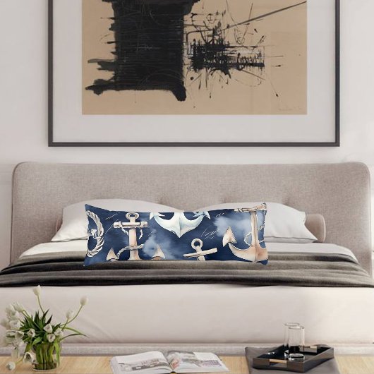 Nautische Seestelle der Wasserfarbe Seitenschläferkissen