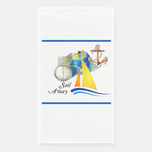 Nautische Segel weg Serviette (Vorderseite)
