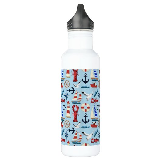 Nautische Segelboote Edelstahlflasche (Links)