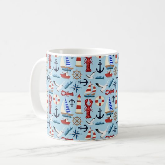 Nautische Segelboote Kaffeetasse (Vorderseite Links)