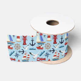 Nautische Segelboote Satinband
