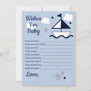 Nautische Segelboote wollen Baby Card Einladung