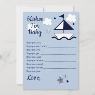 Nautische Segelboote wollen Baby Card Einladung