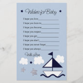 Nautische Segelboote wollen Baby Letter (Vorderseite)