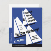 Nautische Segelschiffe Save the Date Veranstaltung Ankündigungspostkarte (Vorne/Hinten)