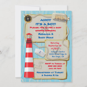 Nautische Segler-Baby-Shower-Party-Einladung Einladung
