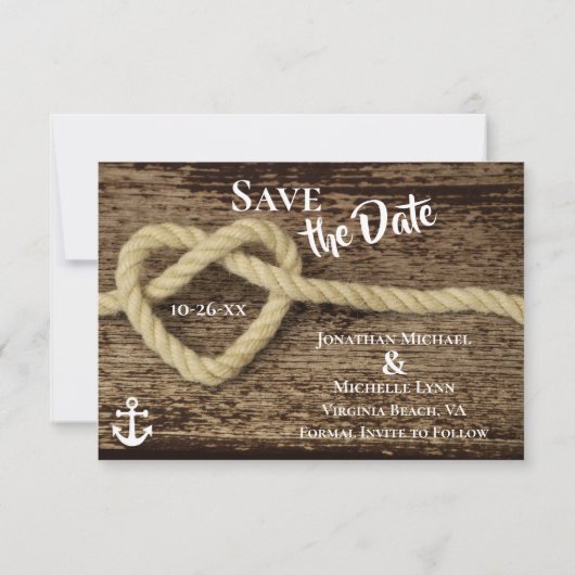 Nautische Seife, Anker Wir binden die Knoten Hochz Save The Date (Rückseite)