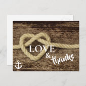 Nautische Seile und Anker LIEBE und Dank Postkarte (Vorne/Hinten)