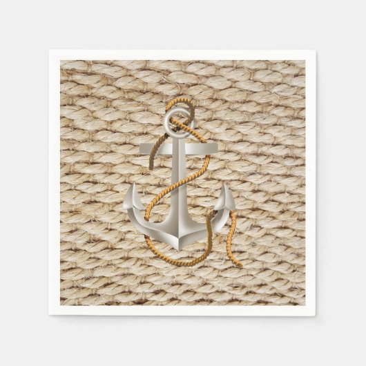 Nautische Seile und Anker Serviette (Vorderseite)