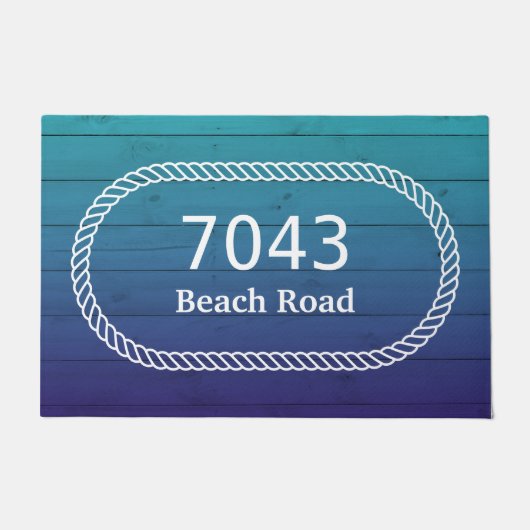 Nautische Seilmatte mit Adresse Fußmatte (Vorderseite)