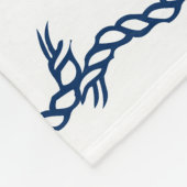 Nautische Seilwellen marineblau-blaues Muster Fleecedecke (Ecke)